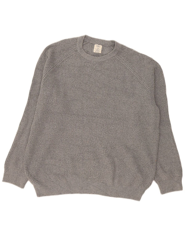 Pulover pentru bărbați Marks & Spencer, cu gât crew, 2XL, poliamidă gri
