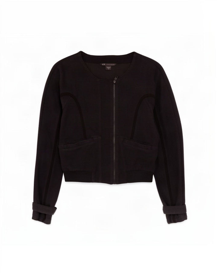 Jachetă Bomber Crop pentru Damă Armani Exchange UK 10 Bumbac Negru Mic