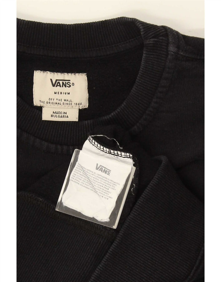 Pulover Vans pentru bărbați, bumbac mediu negru