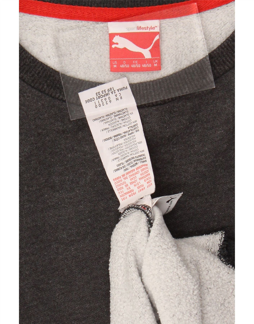 Pulover PUMA pentru bărbați, bumbac, gri mediu