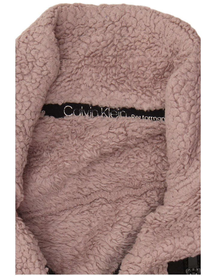 Jachetă fleece pentru femei CALVIN KLEIN UK 16 mare, roz, poliester color bloc