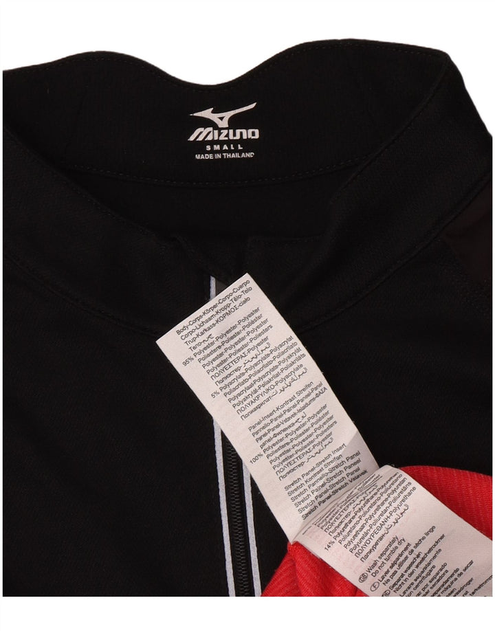 Top de trening Mizuno pentru bărbați, cu fermoar și gât, color block, negru
