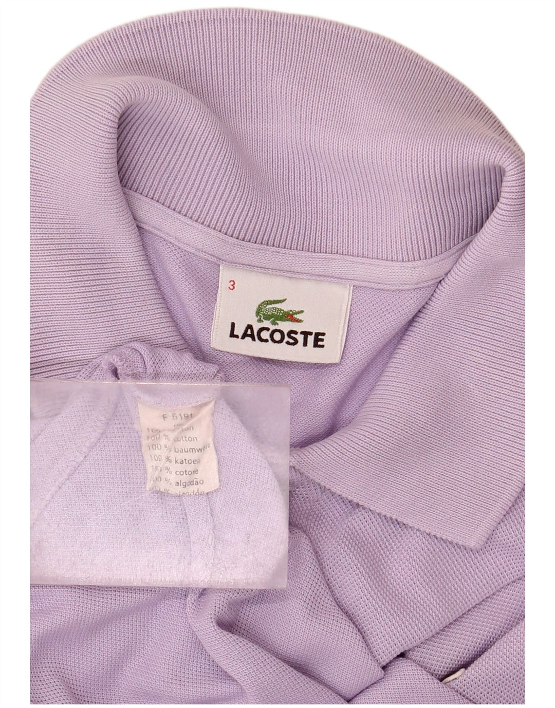 Tricou polo Lacoste pentru bărbați, mărimea 3, bumbac violet mic