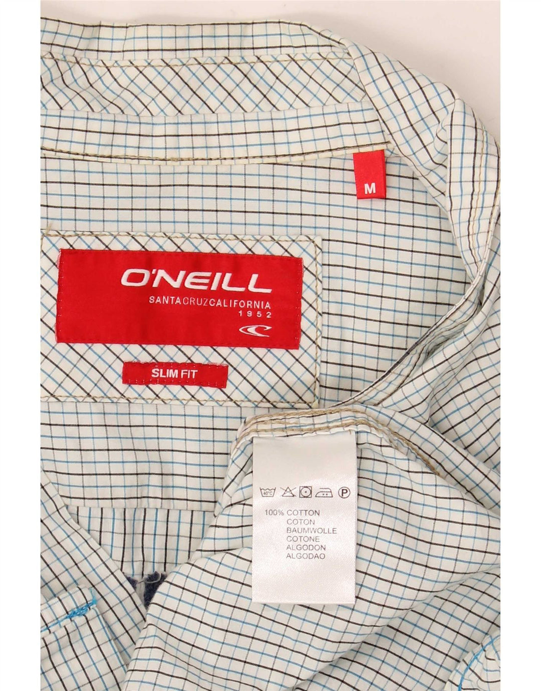 Cămașă O'Neill pentru bărbați, cu grafică slim fit, bumbac cu carouri albastru mediu