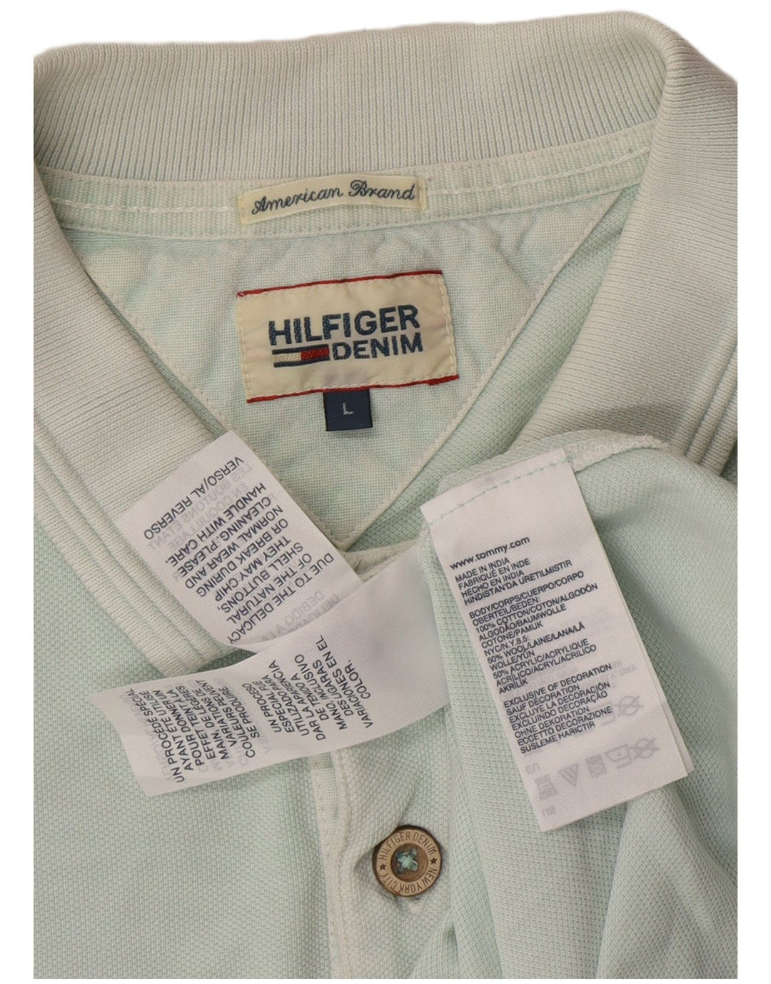 TOMMY HILFIGER Tricou polo cu grafică pentru bărbați, mare, albastru, bumbac