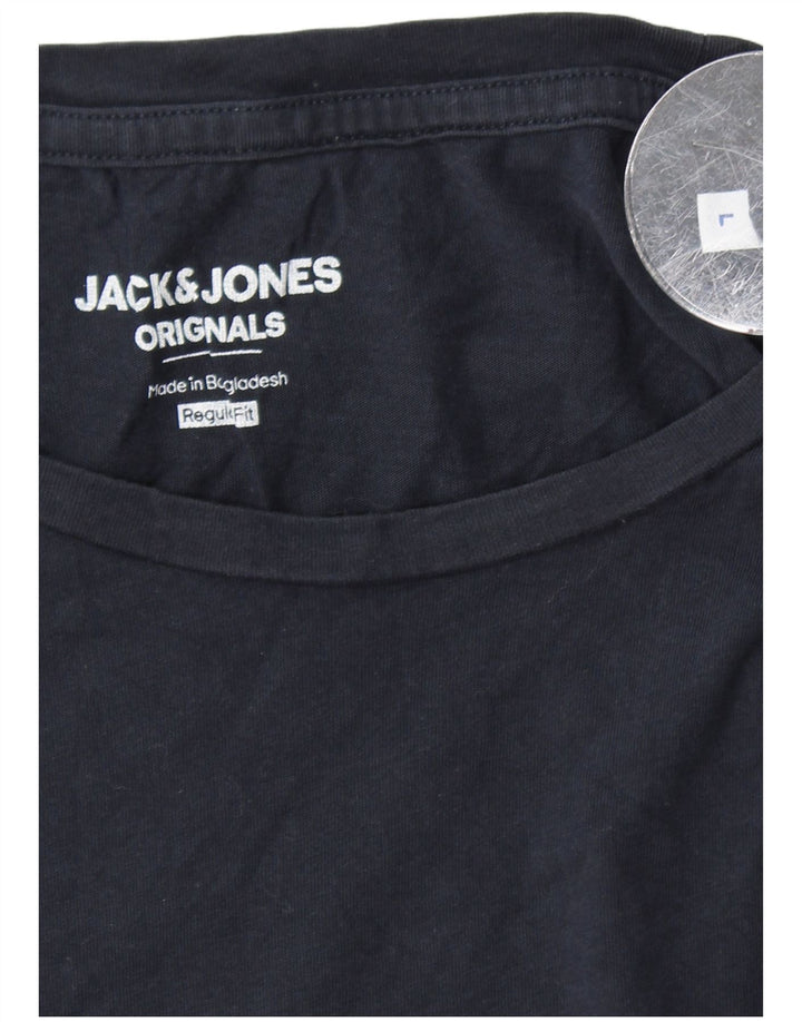 JACK & JONES Tricou cu croiala normală pentru bărbați Top mare din bumbac bleumarin