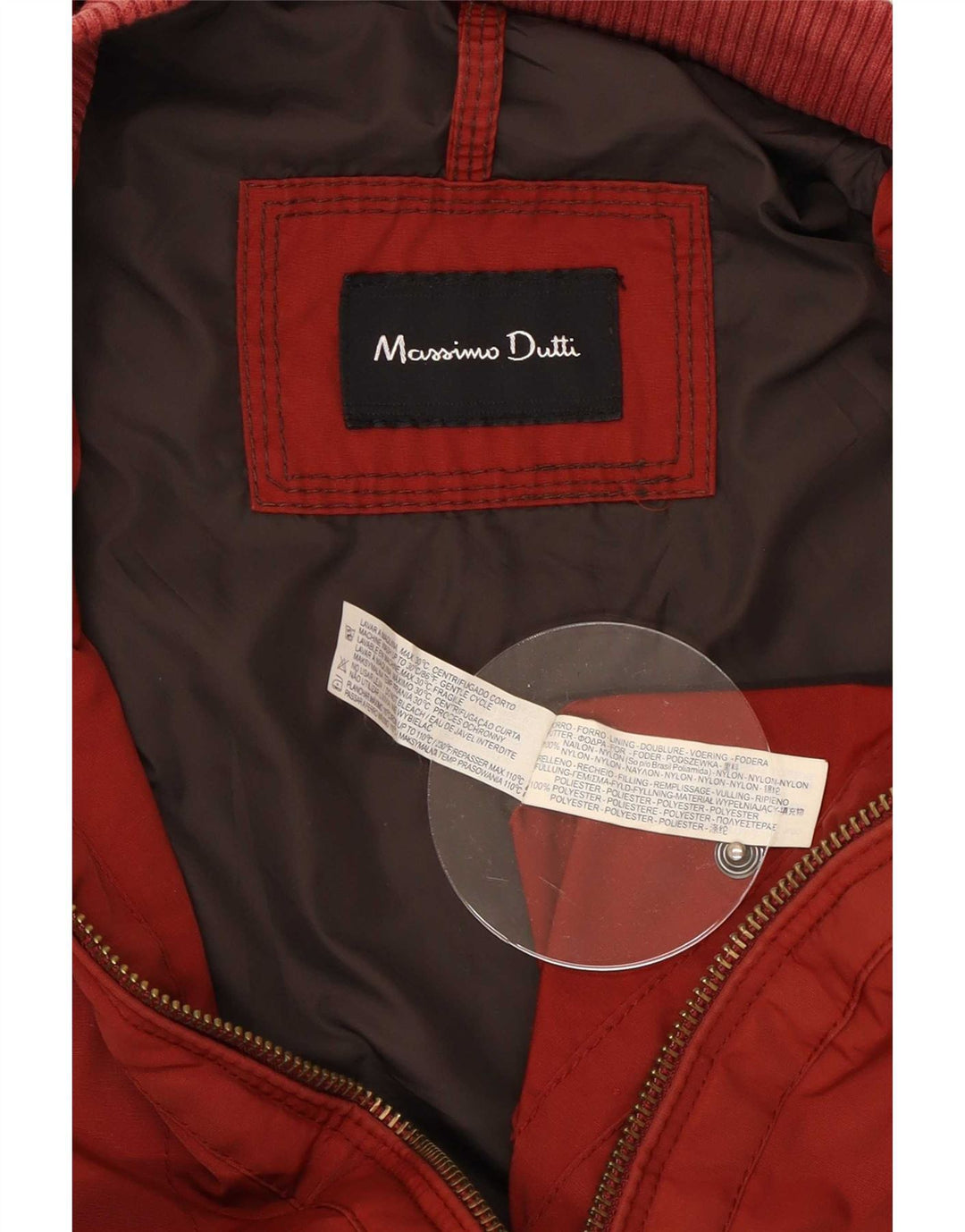 Massimo Dutti Bomber Jacket pentru bărbați UK 40 Large Red Nylon