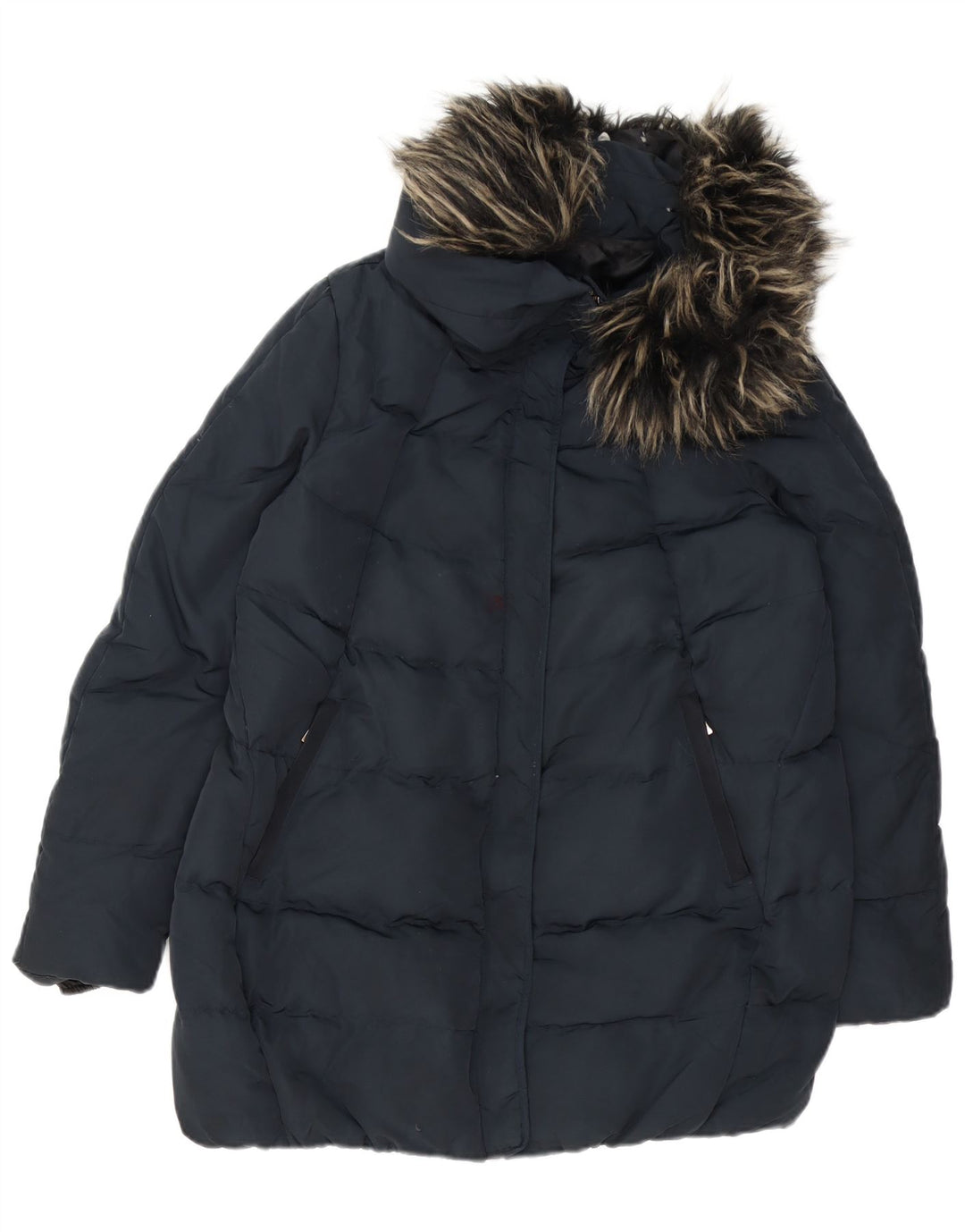 Jachetă căptușită pentru femei Zara UK 14 Medium Bleumarin Poliester
