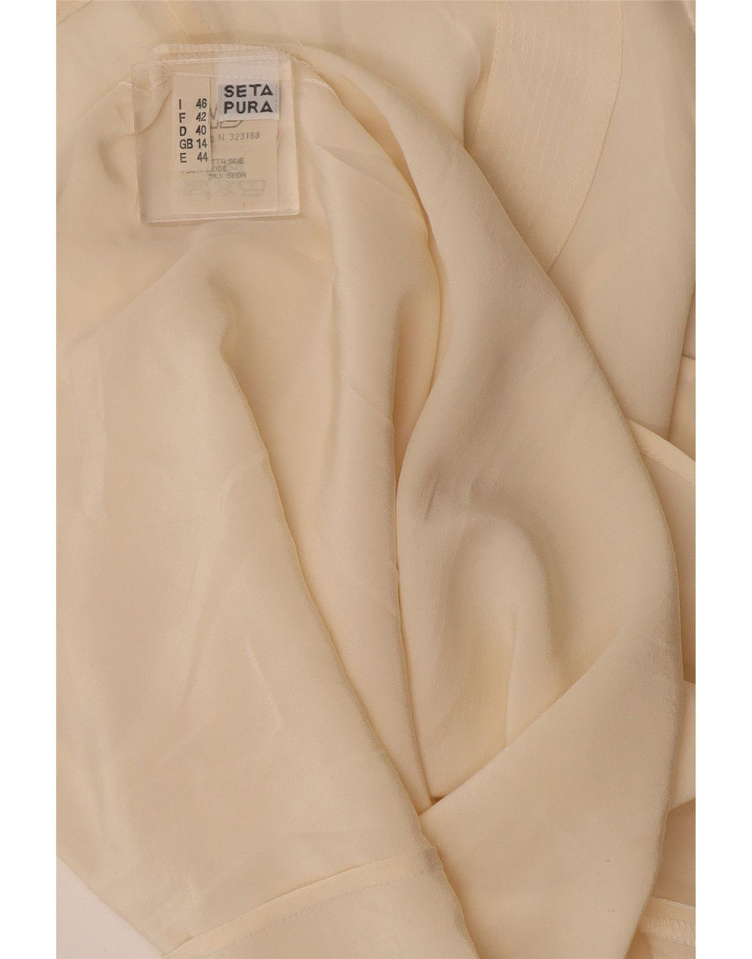 Bluză fără mâneci de epocă pentru femei UK 14, mare, mătase alb