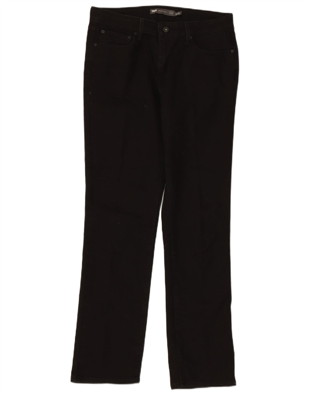 LEVI'S Blugi drepti Demi Curve pentru femei cu talie medie US 12 Large W32 L31 Negri