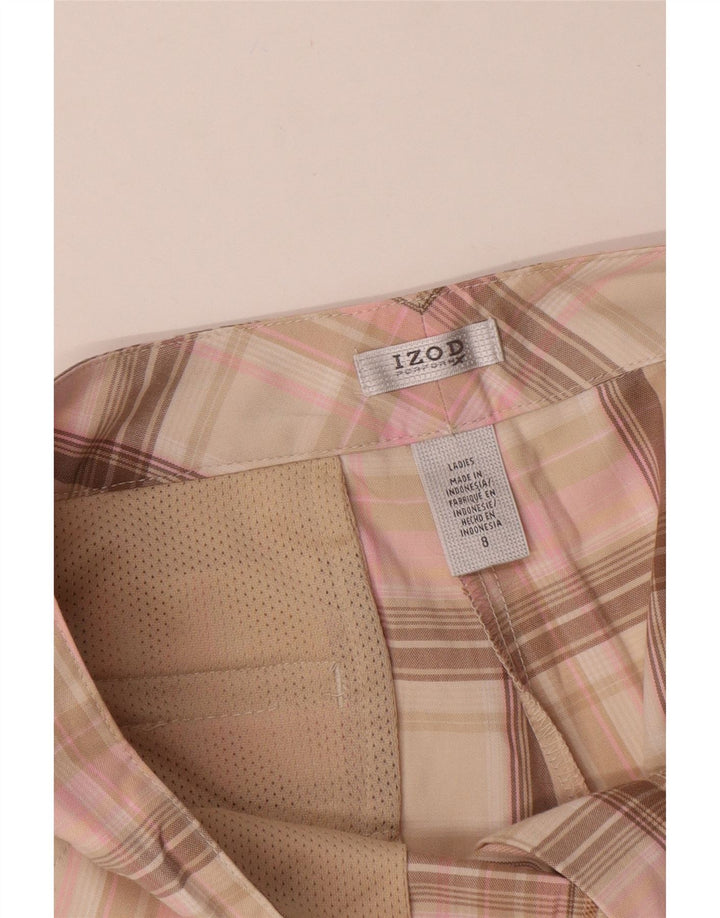 Pantaloni scurți chino Izod pentru femei US 8 Medium W32 Pink Check Poliester