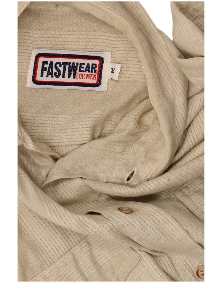 Cămașă Vintage pentru bărbați cu mânecă scurtă, Bej mediu