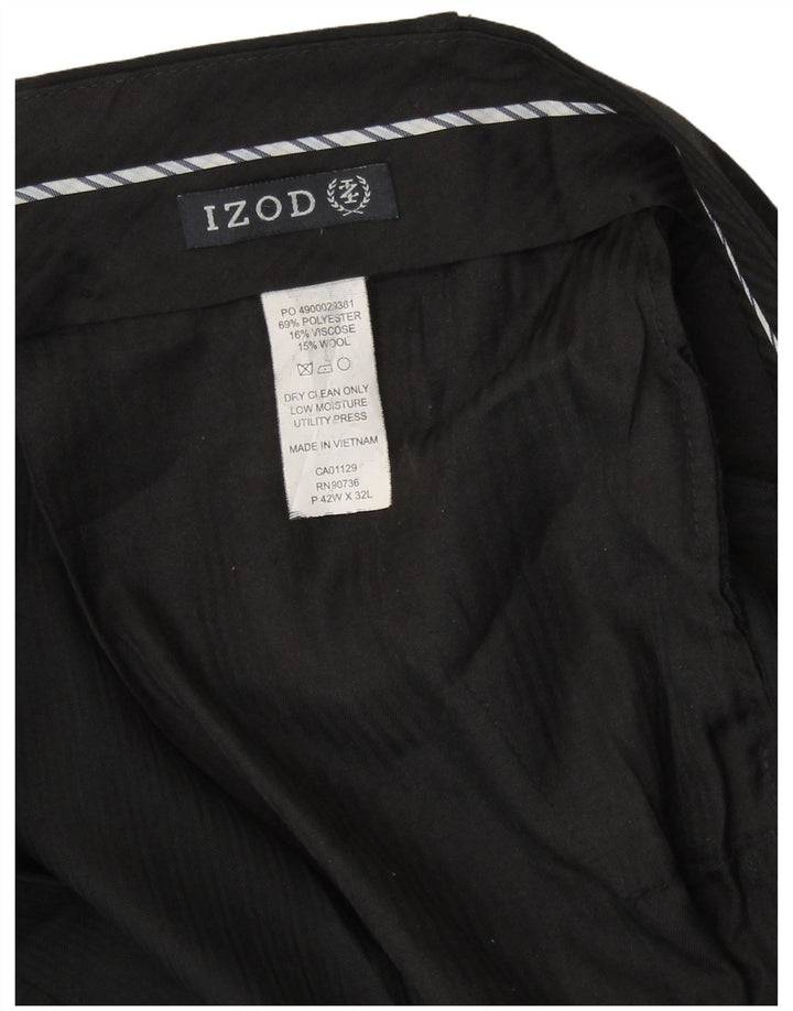 Pantaloni de costum pentru bărbați Izod L42 L32 Poliester negru