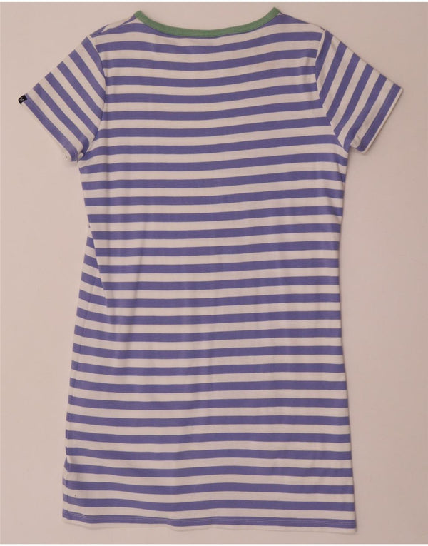 Crew Clothing Rochie tricou pentru femei UK 14 Bumbac cu dungi albastre medii