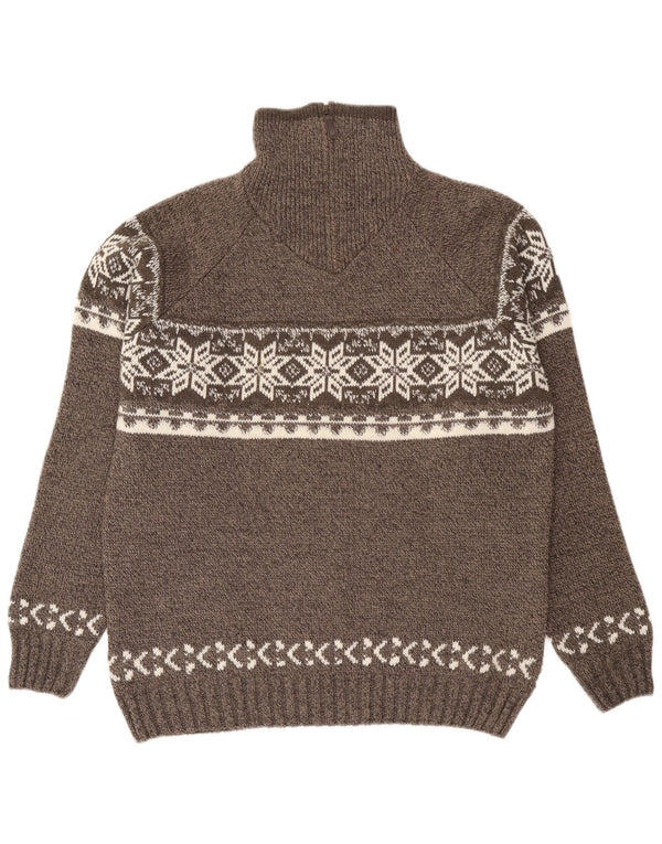 Pulover pentru bărbați Canda, cu fermoar și gât, 2XL, gri Fair Isle Acrilic