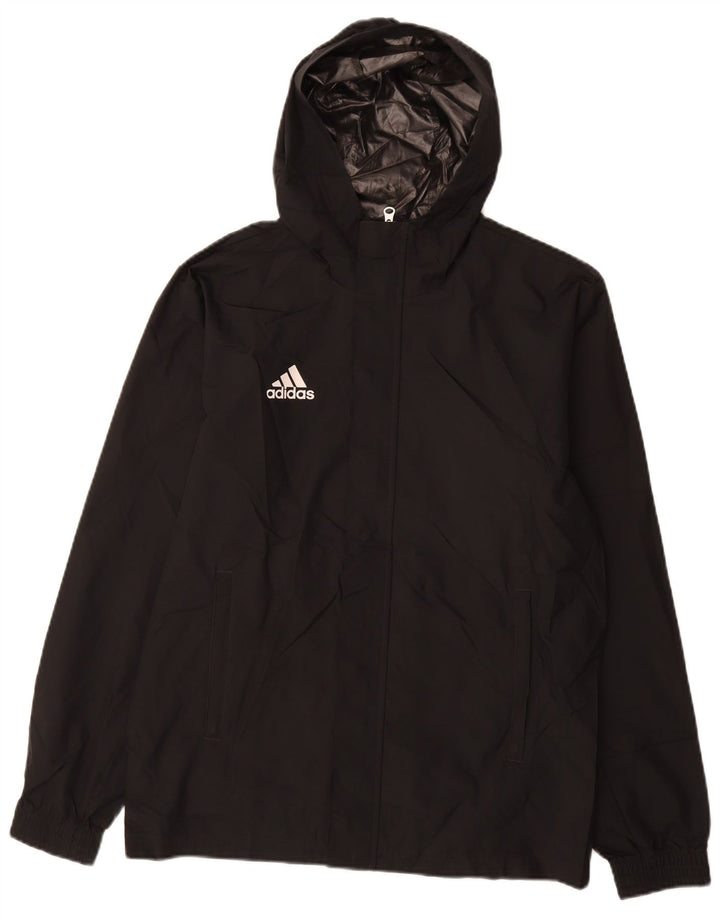 Jachetă de ploaie cu glugă pentru bărbați Adidas UK 36 Poliester negru mic