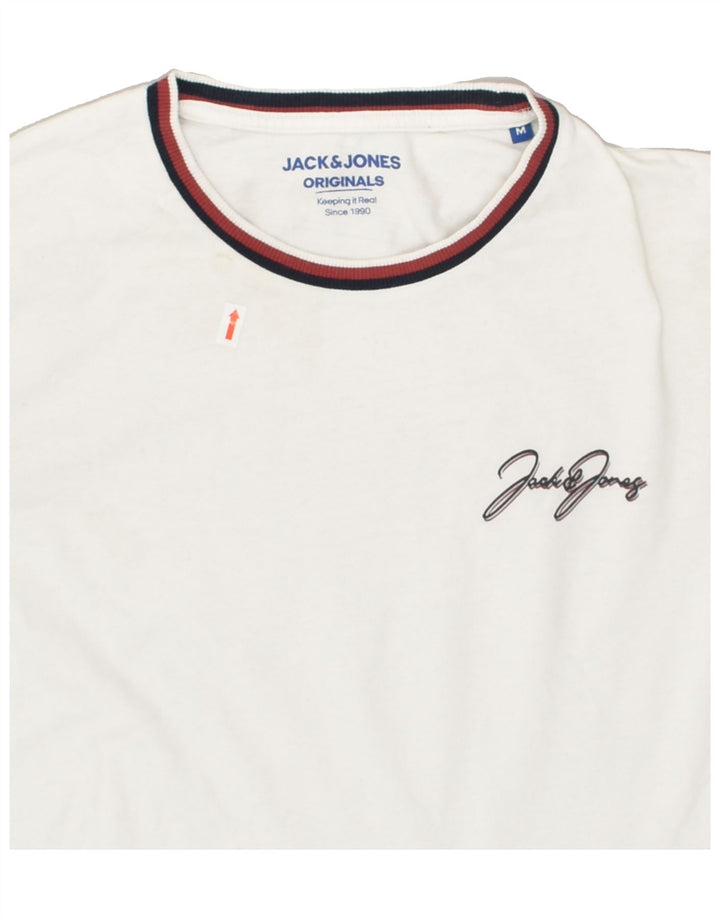 JACK & JONES Mens T-Shirt Top Medium White Cotton | Vintage Jack & Jones | Thrift | Second-Hand Jack & Jones | Used Clothing | Messina Hembry 