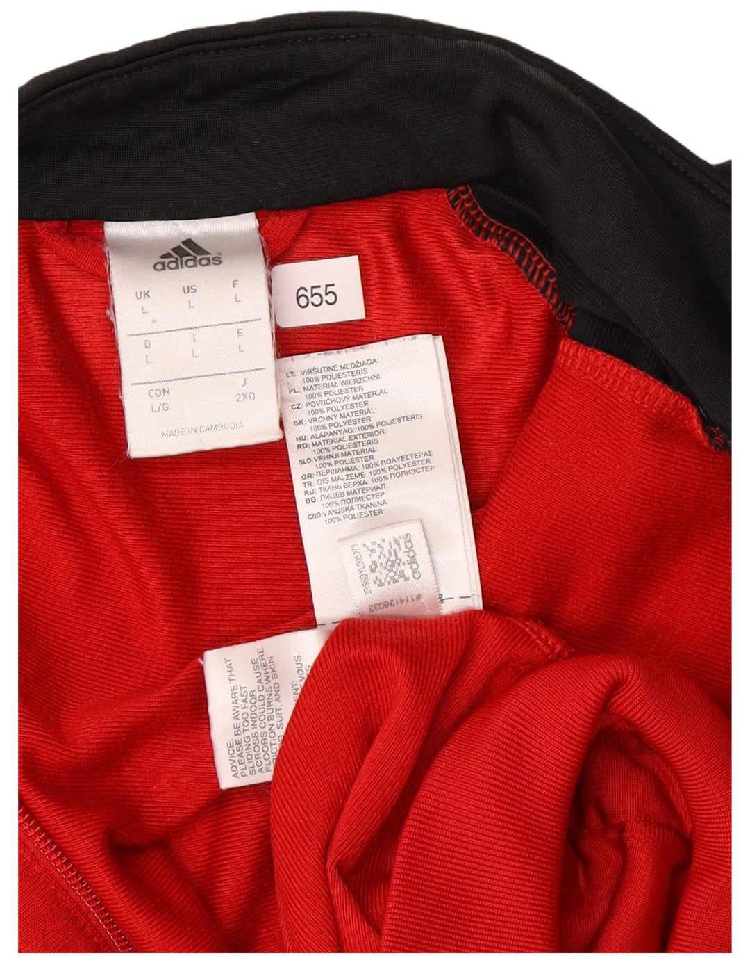 ADIDAS Mens Tracksuit Top Jacket Large Red Colourblock Polyester