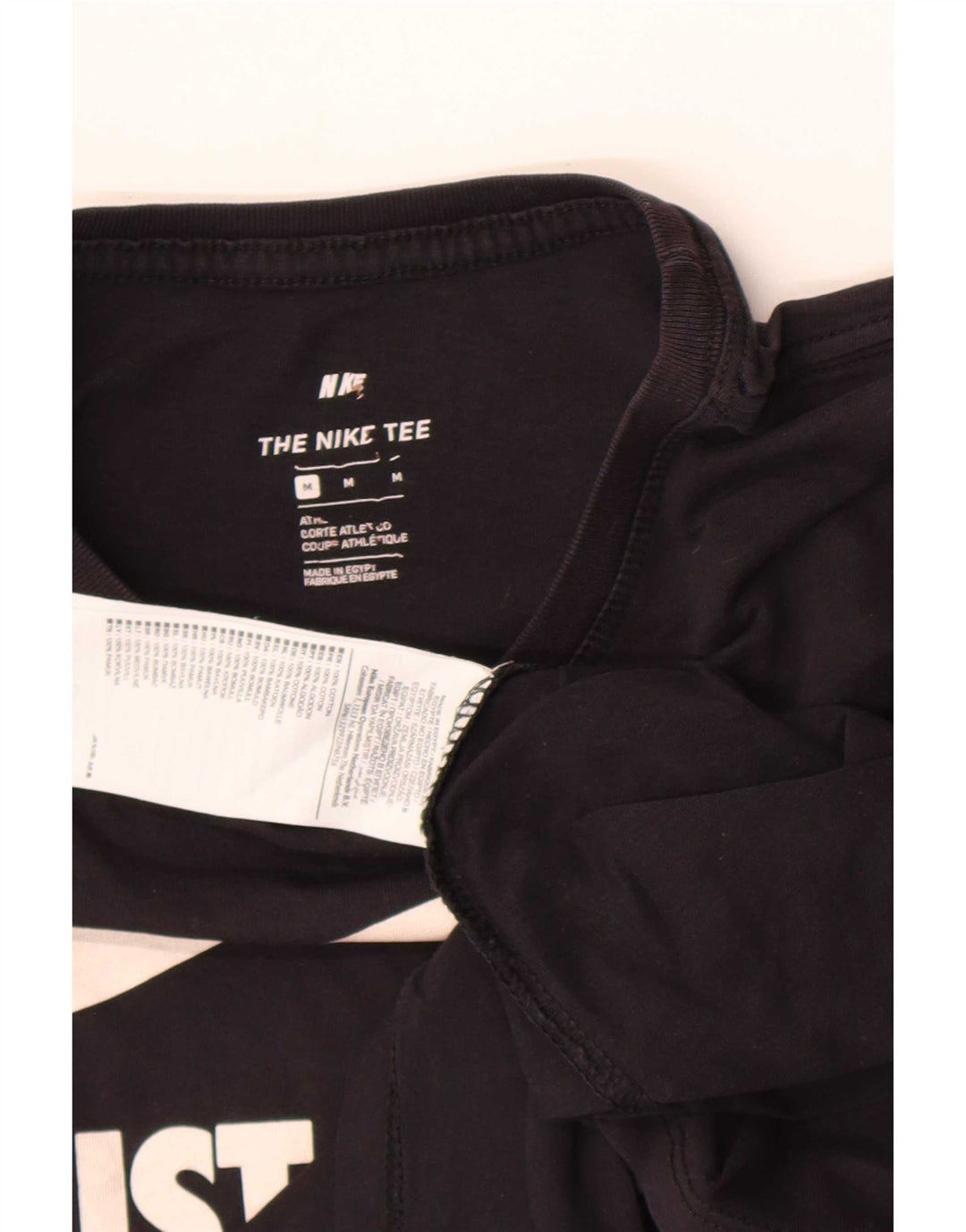 Tricou grafic Nike pentru bărbați, cu croială atletică, top mediu din bumbac negru