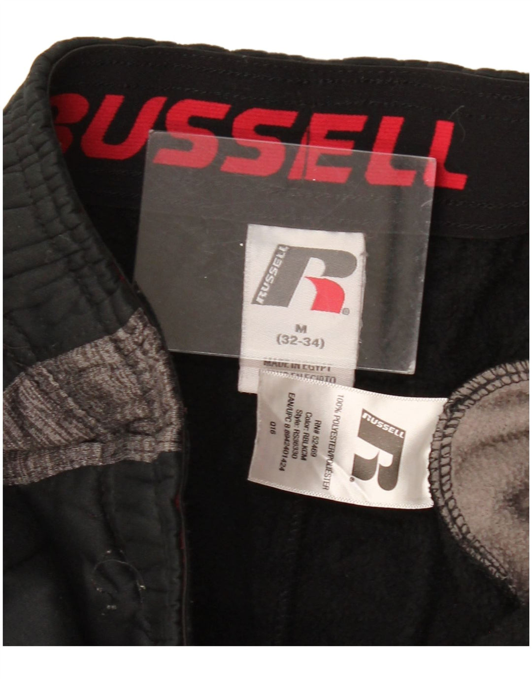 Pantaloni de trening pentru bărbați RUSSELL ATHLETIC, mediu negru, bloc de culoare