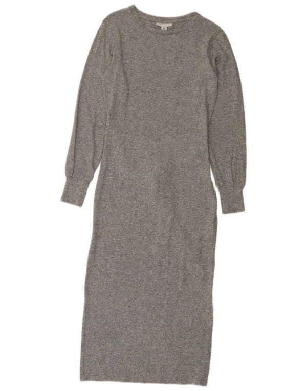 Topshop Rochie Jumper pentru Femei UK 8 Small Gri Pete Viscose