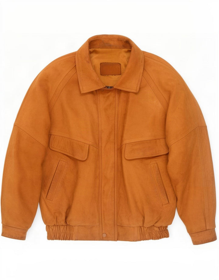 Jachetă de piele vintage pentru bărbați UK 42 XL bej