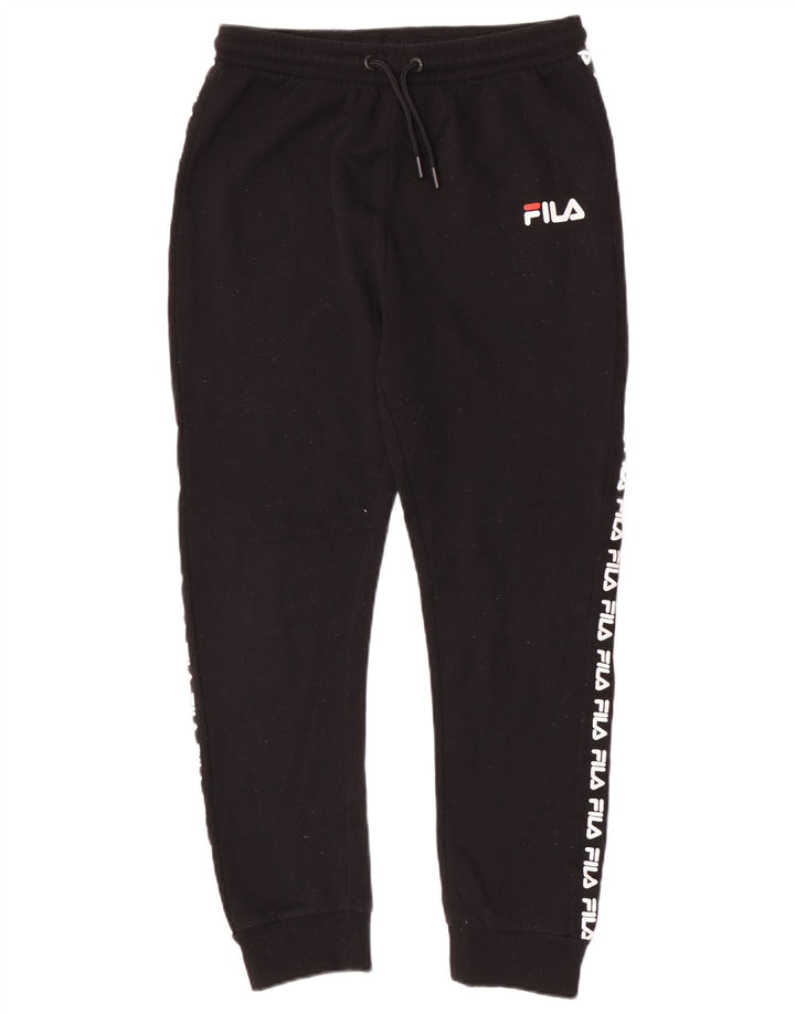 Fila Băieți Grafic Pantaloni Trening Pantaloni Joggeri 13-14 Ani Negru Poliester