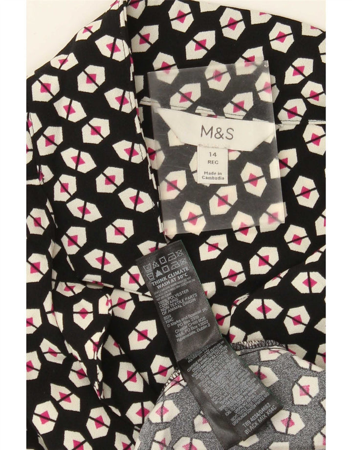 Rochie cămașă pentru femei Marks & Spencer UK 14, mare, negru, poliester geometric
