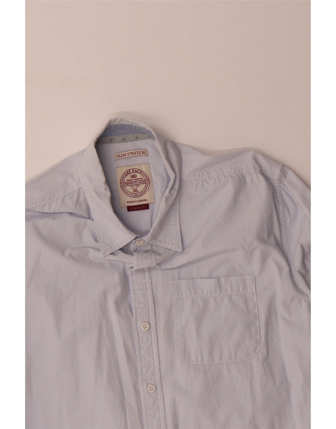 FAT FACE Cămașă subțire pentru bărbați, cu dungi mari, albastre