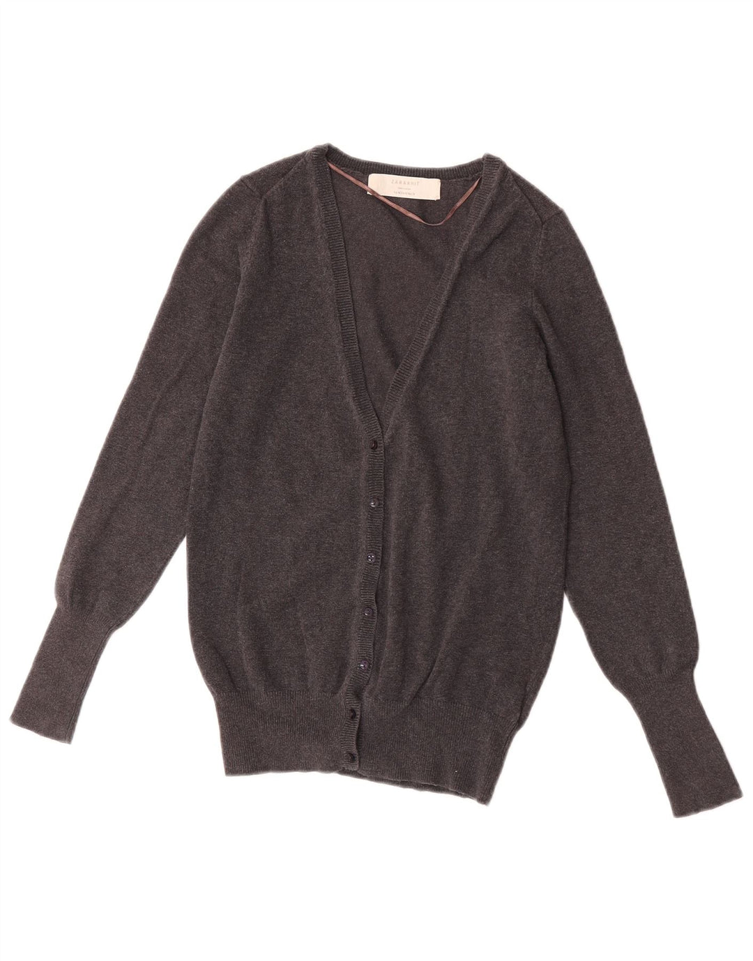 Pulover cardigan pentru femei Zara UK 12, bumbac gri mediu