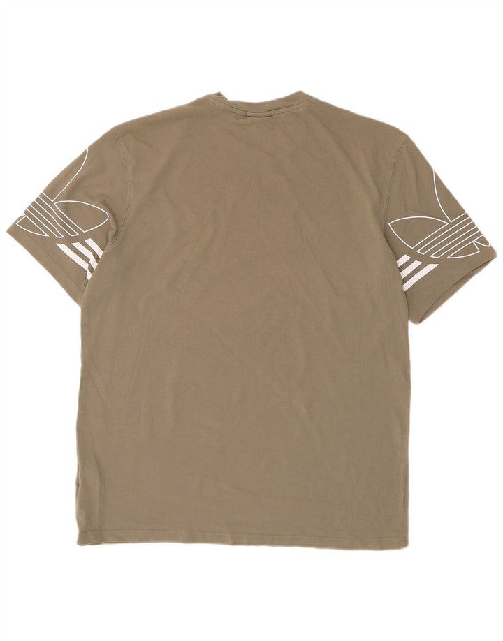 Tricou grafic pentru bărbați Adidas Top Mediu Kaki Bumbac