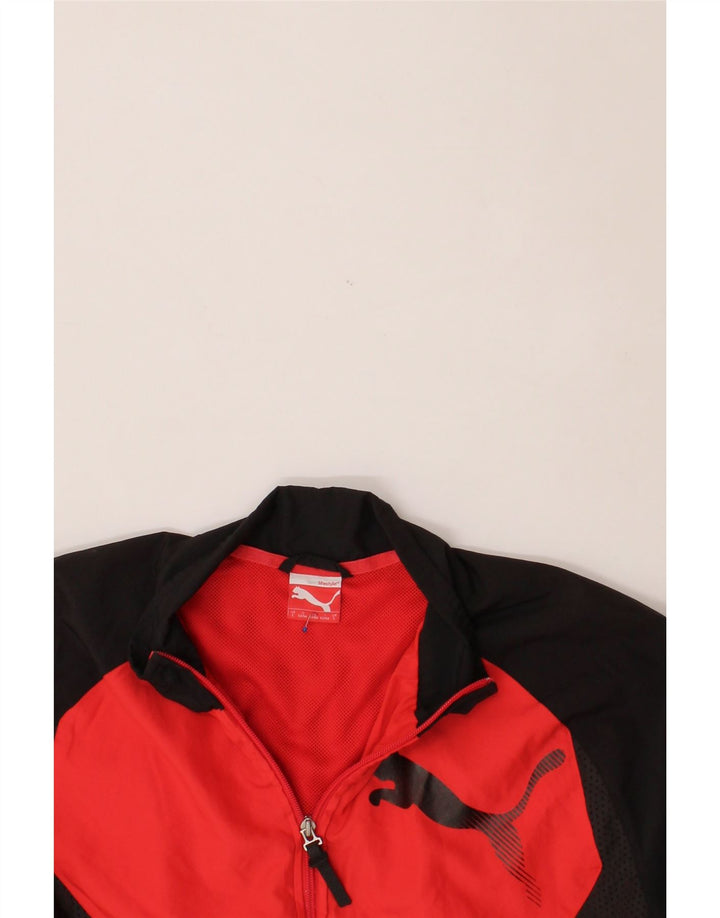 PUMA Mens Graphic Tracksuit Top Jacket Large Red Colourblock Polyester Vintage Puma and Second-Hand Puma from Messina Hembry 