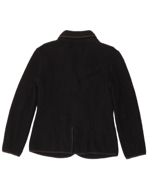 Sacou Woolrich pentru femei, cu 4 nasturi, UK 14, lână mare neagră