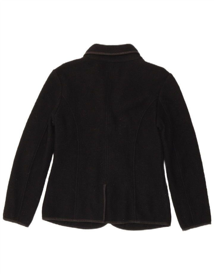 Sacou Woolrich pentru femei, cu 4 nasturi, UK 14, lână mare neagră