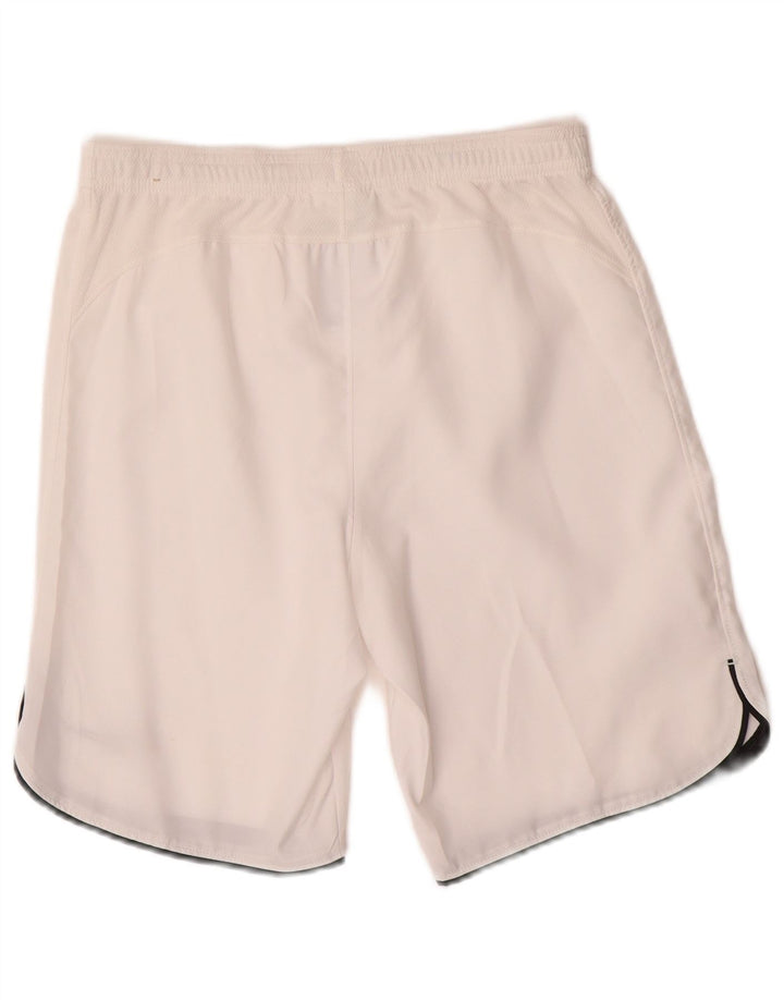 Pantaloni scurți sport NIKE Dri Fit pentru băieți 12-13 ani, mari, alb, poliester