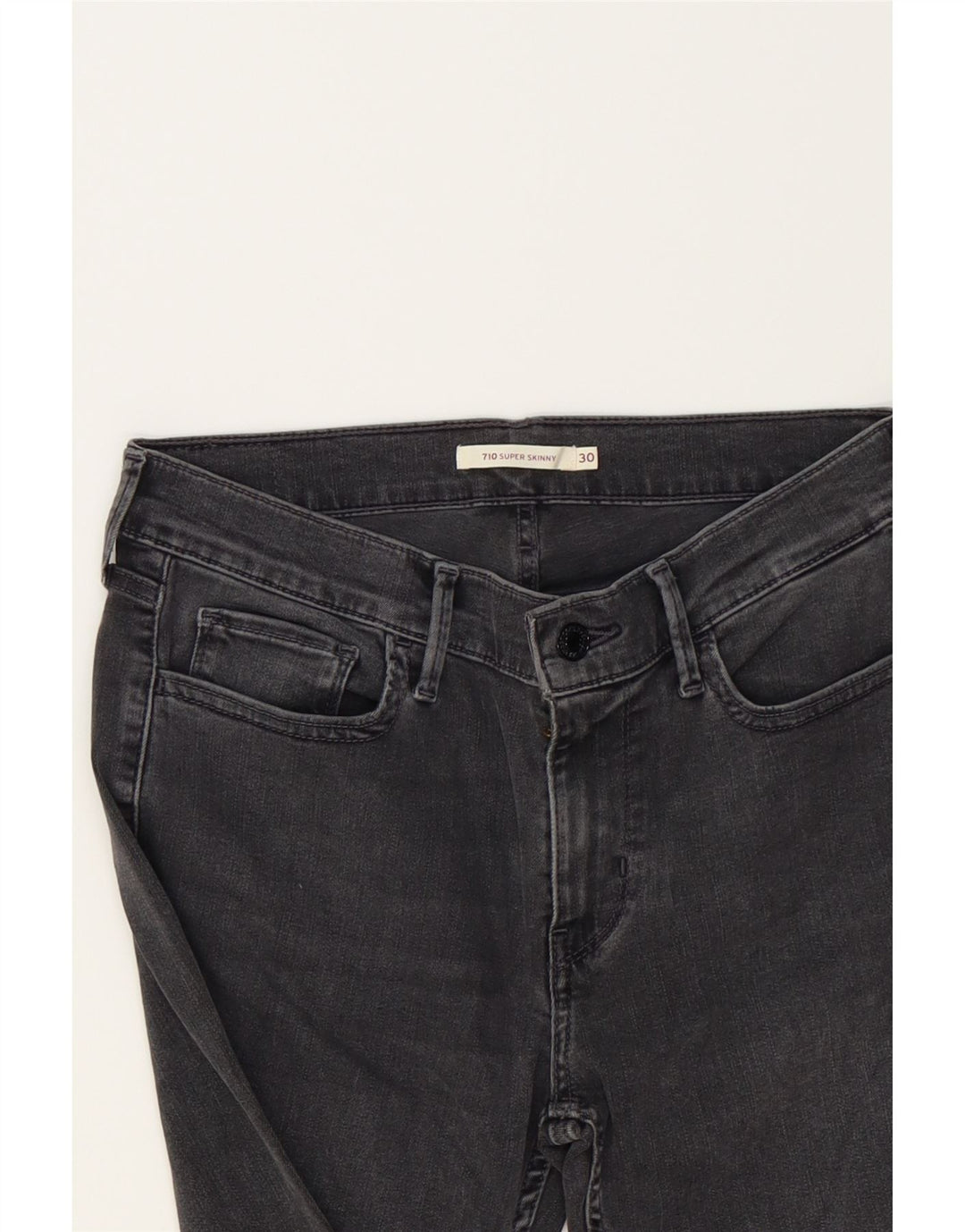 LEVI'S Womens 710 Super Skinny Jeans W30 L33 Grey Cotton Vintage Levi's and Second-Hand Levi's from Messina Hembry 