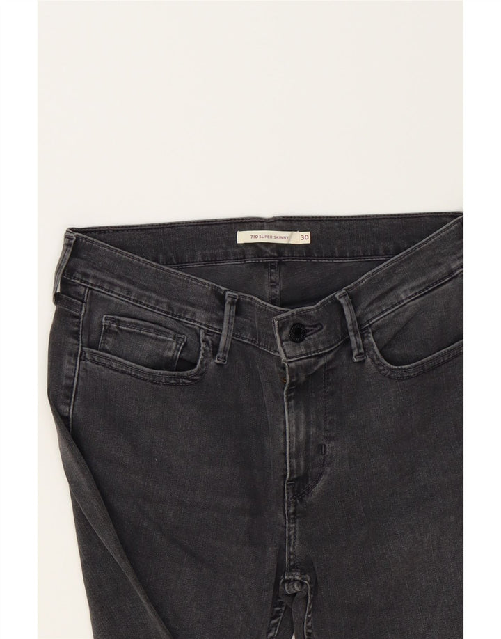 LEVI'S Womens 710 Super Skinny Jeans W30 L33 Grey Cotton Vintage Levi's and Second-Hand Levi's from Messina Hembry 
