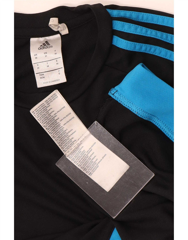 Tricou Adidas Climalite pentru bărbați Top Mediu Negru Poliester Colorblock