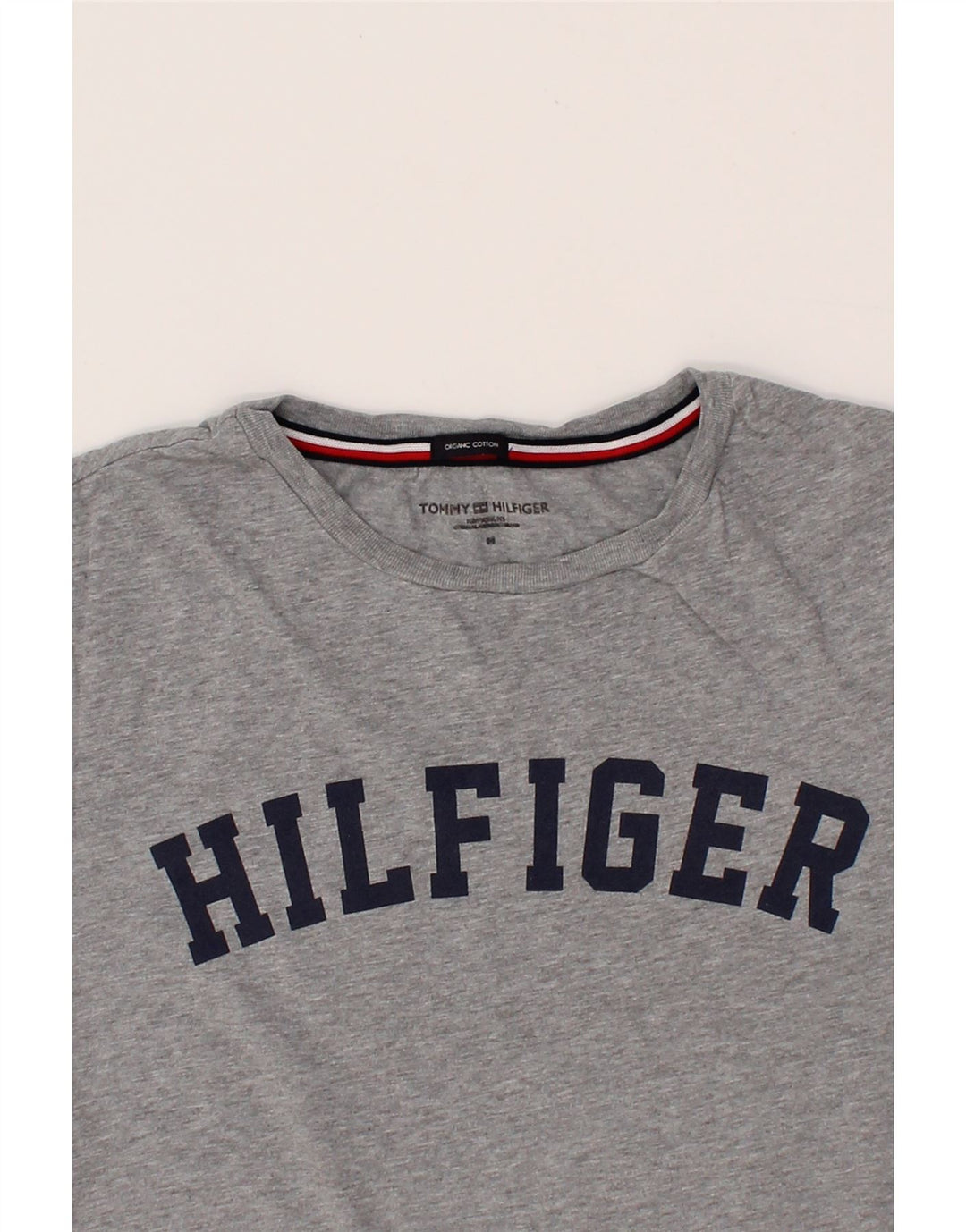 TOMMY HILFIGER Tricou grafic pentru bărbați Top din bumbac gri mediu