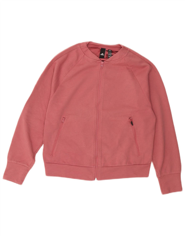 ADIDAS Womens Oversized Tracksuit Top Jacket UK 8/10 Small Pink Polyester