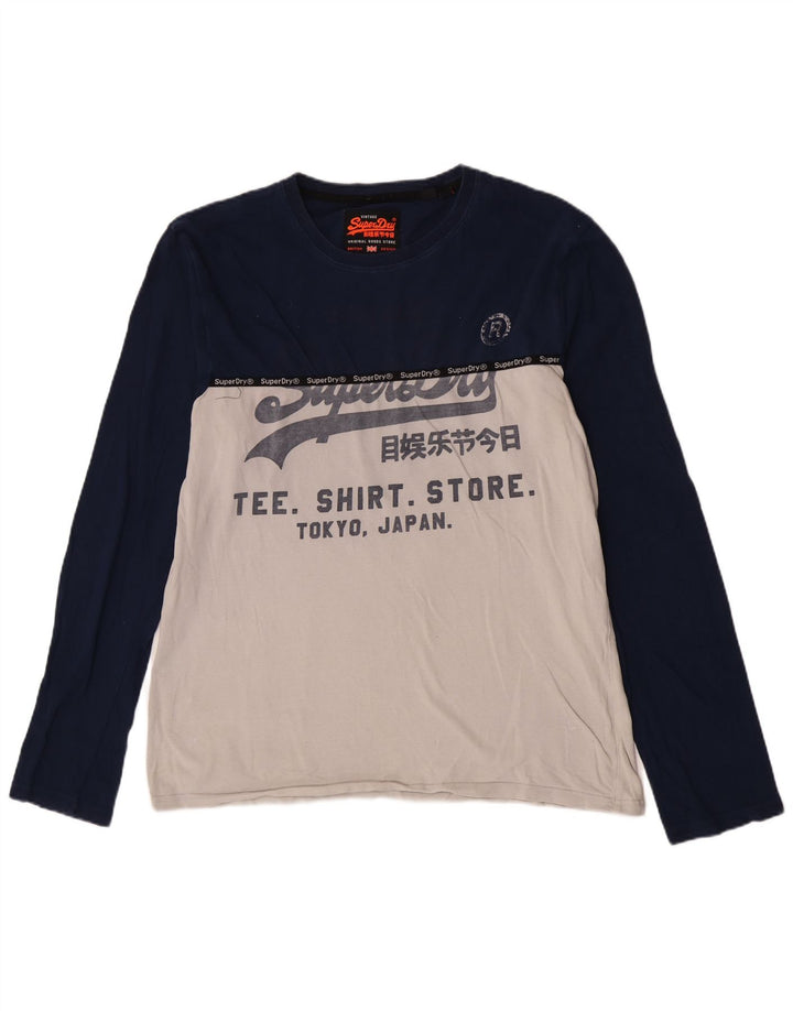 Superdry Bărbați Extra Slim Graphic Top cu mânecă lungă 2XL Blue Colorblock
