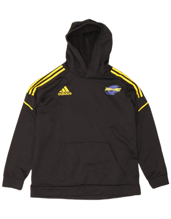 Pulover cu glugă grafic pentru bărbați Adidas XL, poliester negru