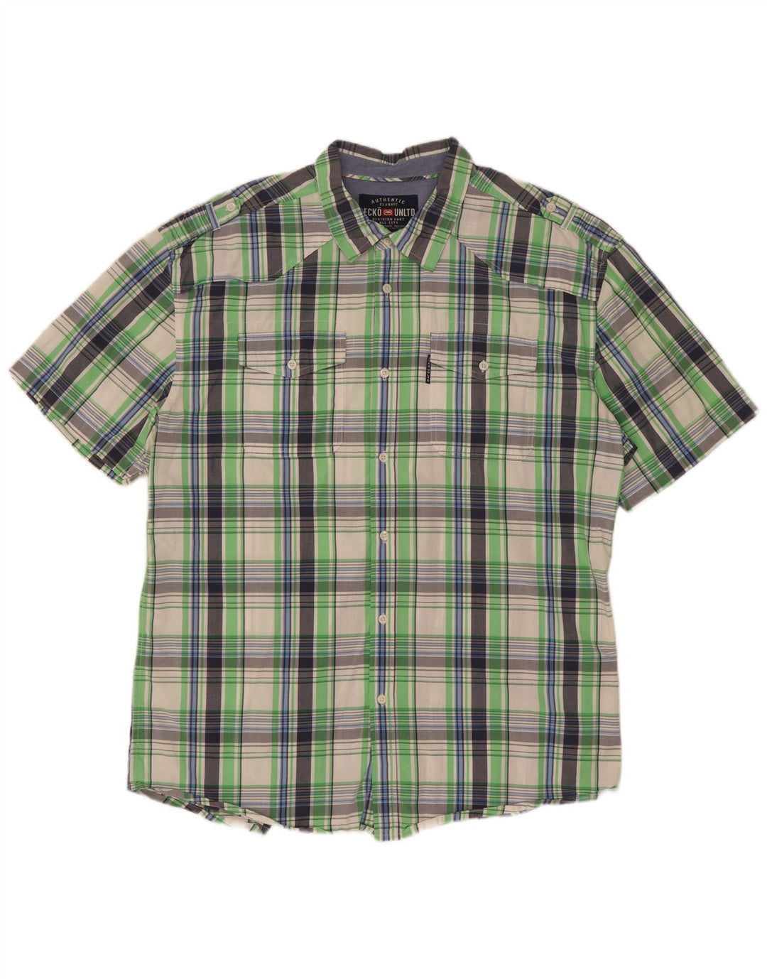 Cămașă cu mânecă scurtă pentru bărbați Ecko Unlimited 2XL, bumbac verde check