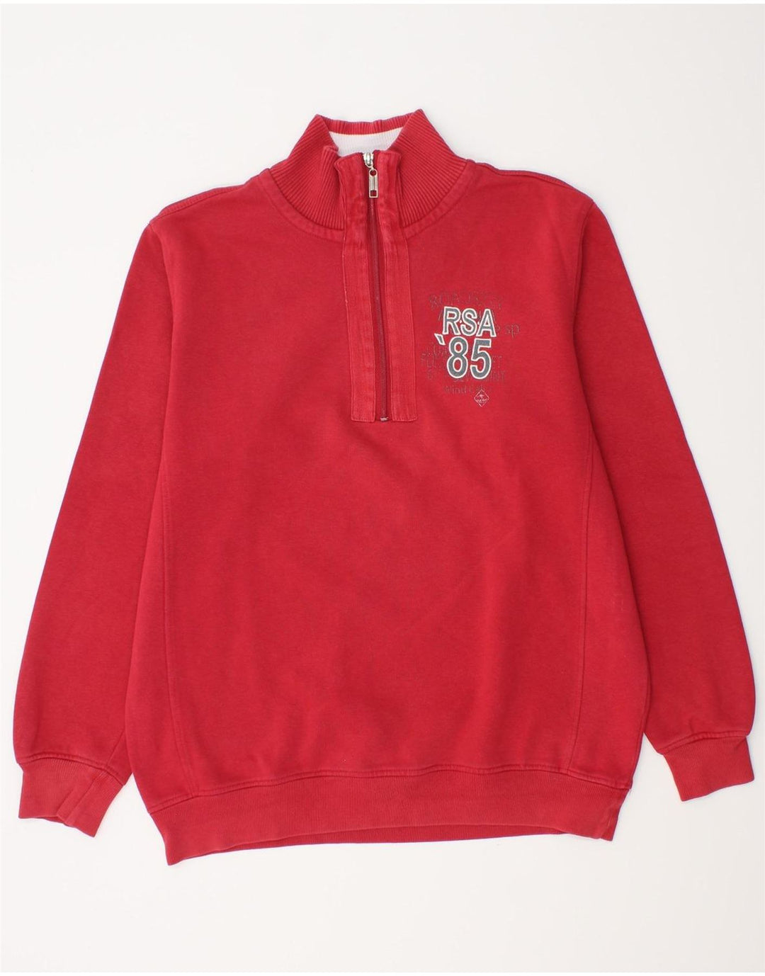 ROADSIGN AUSTRALIA Hanorac pentru bărbați, cu fermoar și gât, Pulover mare, roșu, bumbac