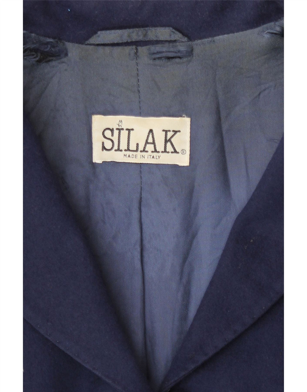 Jachetă vintage pentru femei cu paragate cu 3 nasturi, UK 14, albastru bleumarin mediu