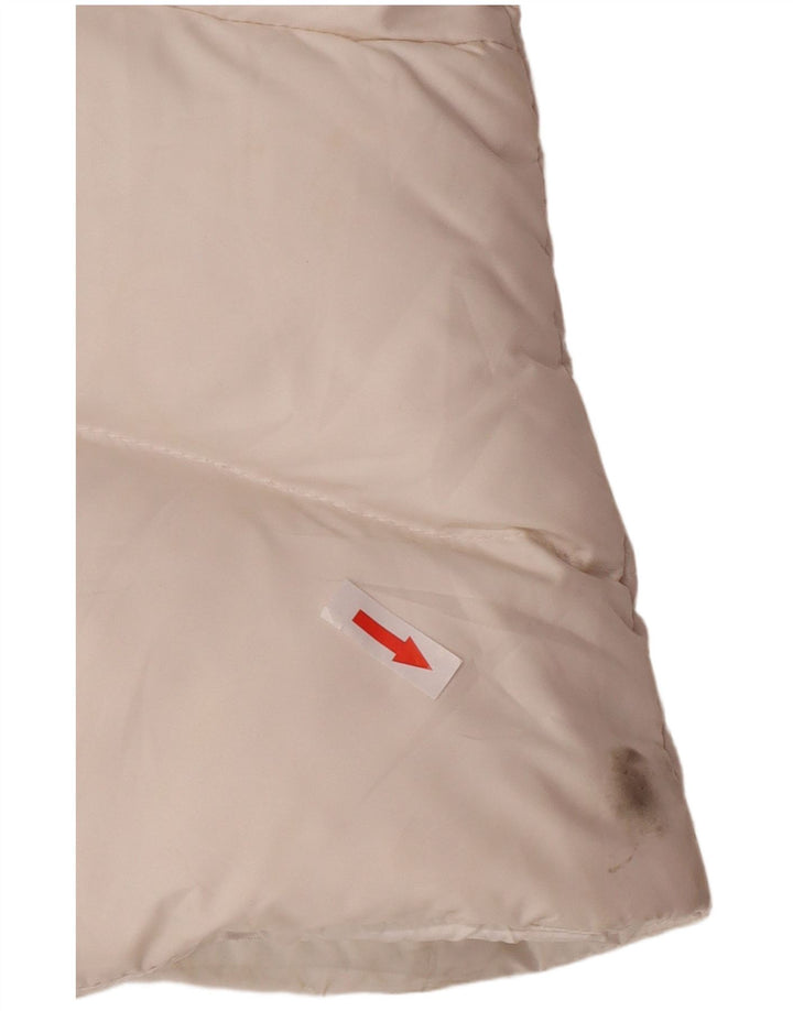 Gilet căptușit cu glugă Nike pentru femei UK 12/14 Poliester alb mediu
