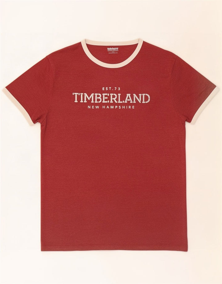 Tricou grafic Timberland pentru bărbați Top din bumbac maro mediu