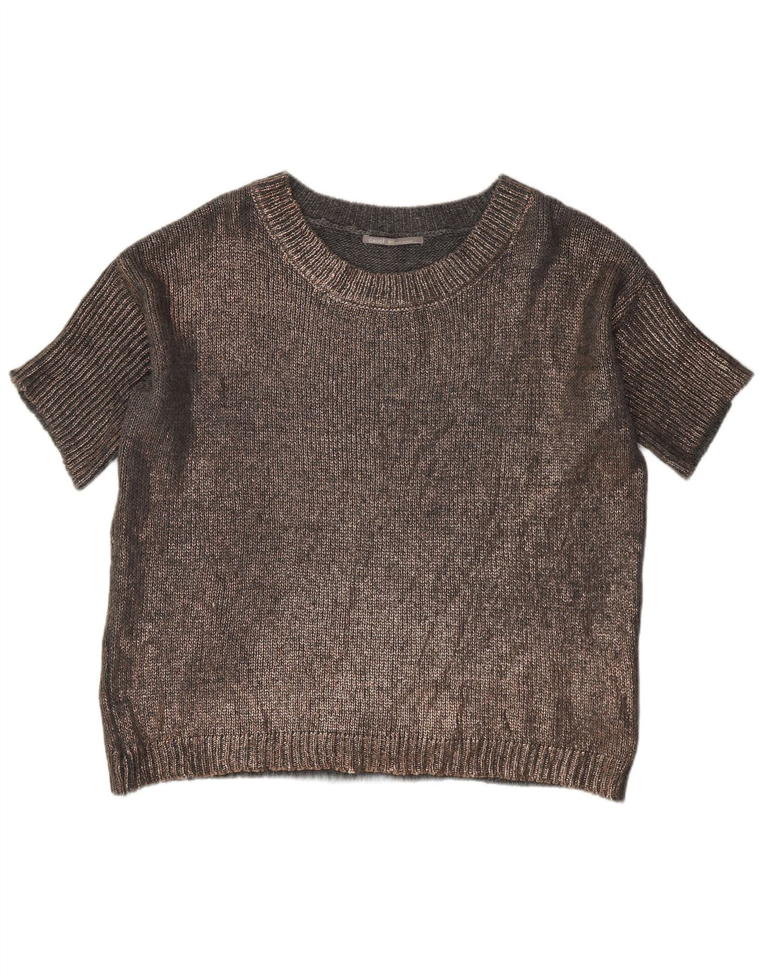 Pulover pentru damă Gaudi cu mânecă scurtă cu gâtul tripu, UK 14, mare, gri