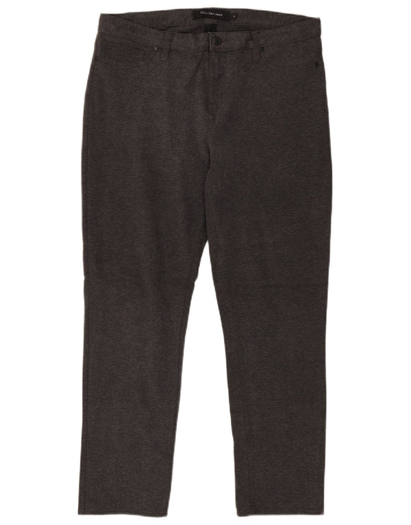 Pantaloni casual slim pentru femei Calvin Klein US 14 Large W32 L30 bumbac gri