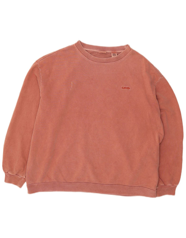 Pulover supradimensionat pentru femei Levi's UK 14 Bumbac roșu mediu